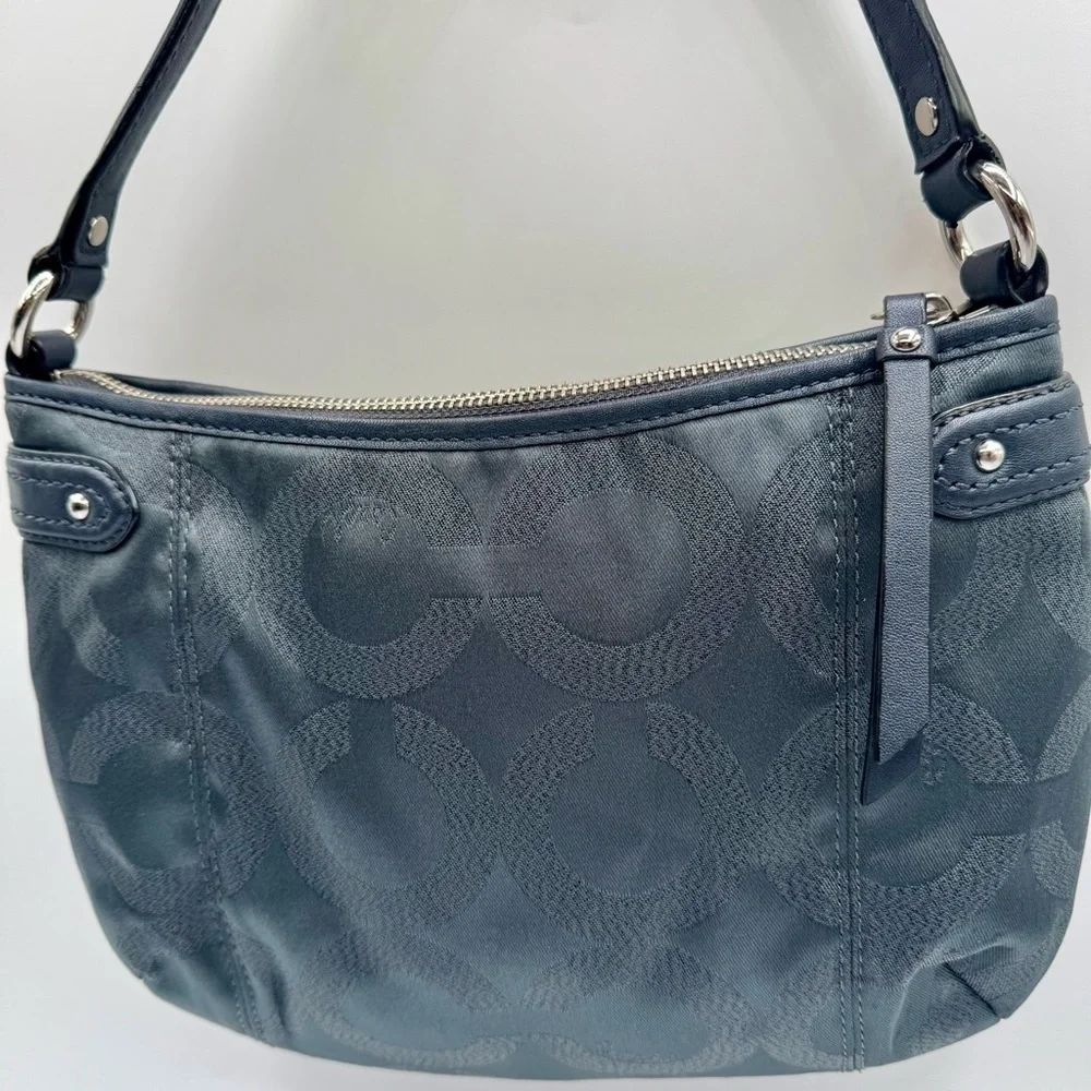 Coach Gray and Blue with Shimmer Shoulder Bag | Very Good Condition